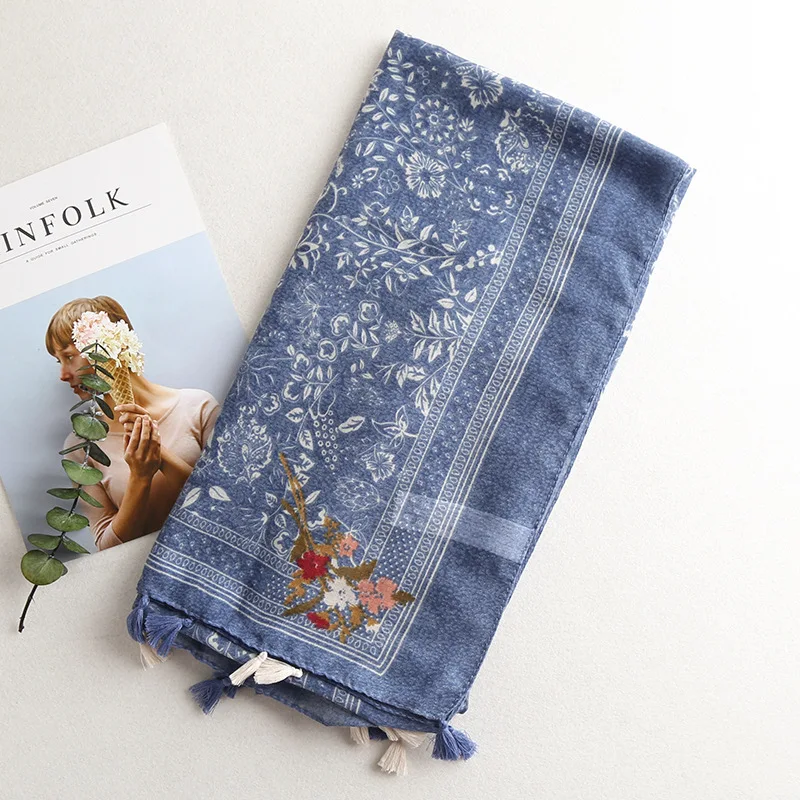 Новинка весны тонкие женские синего джинсового цвета Дерево лист печать