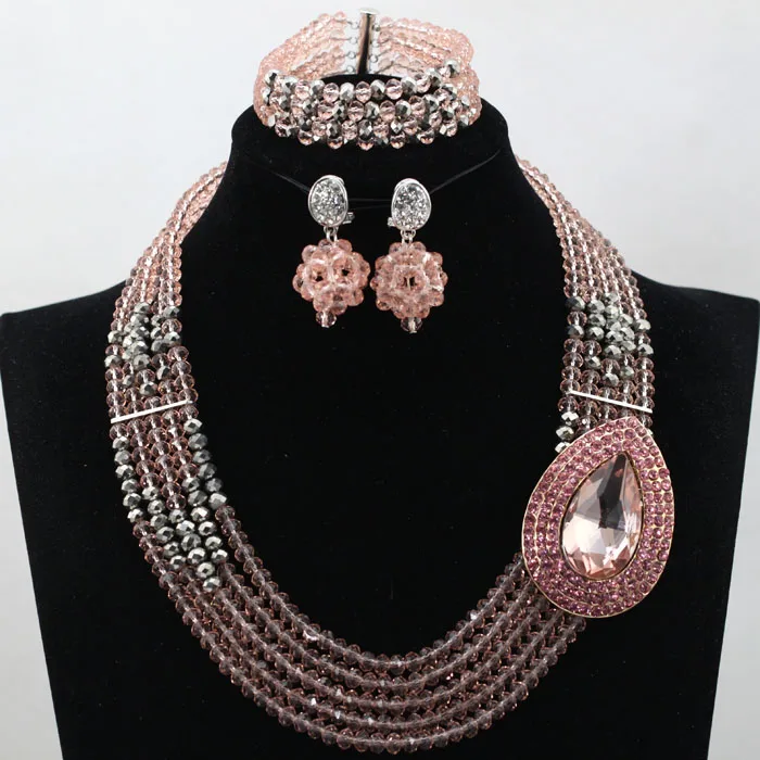 Комплект ювелирных изделий из бисера и кристаллов 5 слоев | Украшения аксессуары
