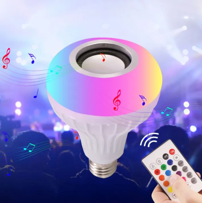 E27 Беспроводной Bluetooth Динамик+ 12 Вт RGB лампа светодиодный светильник 110 В 220 умный светодиодный свет Музыка Аудио плеер с пультом дистанционного управления Управление
