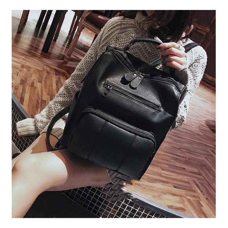 Новый Ретро стиль pu кожа путешествие в мумию Сумка сплошной цвет женский рюкзак