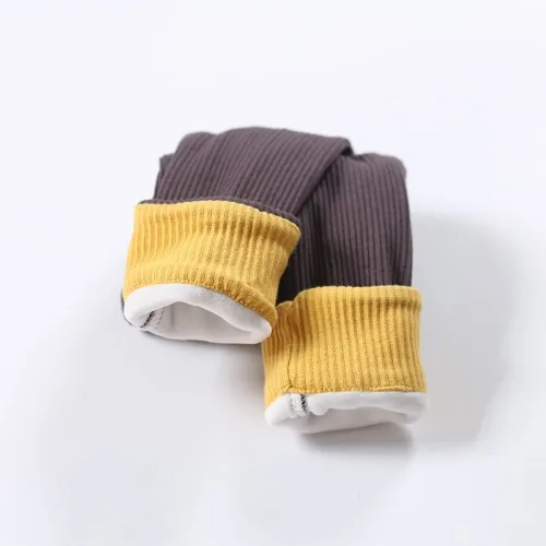 Теплые леггинсы для девочек модные зимние Хлопковые Штаны с вельветом детей 1 5