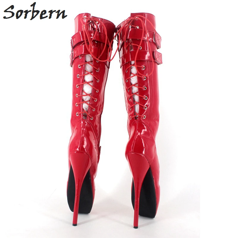 Женские сапоги с острым носком на высоком каблуке 18 см | Обувь