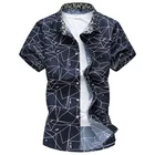 Мужская Повседневная рубашка в клетку, модная брендовая рубашка с короткими рукавами и принтом, большие размеры 5XL, 6XL, 7XL, лето 2019