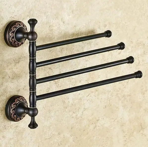 Твердый латунный Винтажный стиль ванная комната вращается полотенце бар