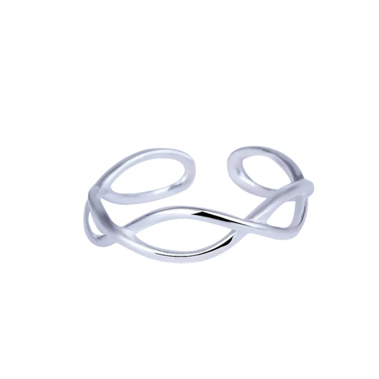 

silver color fashion promise adjustable open twisted rings for women girl finger love wholesale jewelry R4694