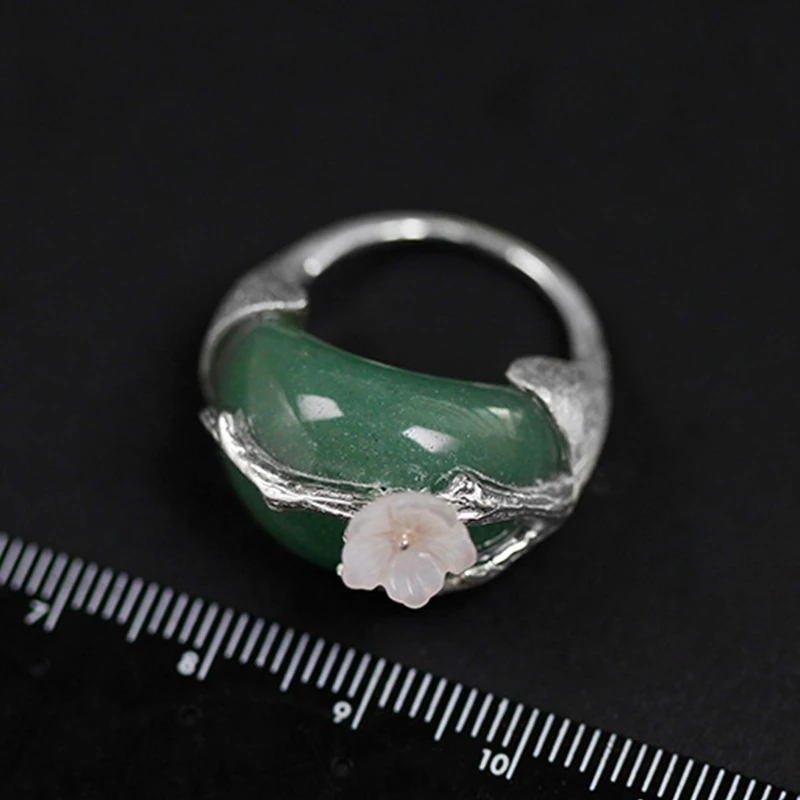 Женский ювелирный комплект из серебра 925 пробы с кольцом и серьгами|flower jewelry