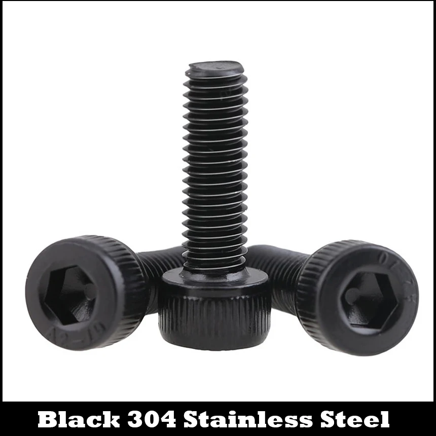 M4 * 12 M4x12 16 M4x16 20 M4x20 DIN912 черная крышка из нержавеющей стали 304 стандартный