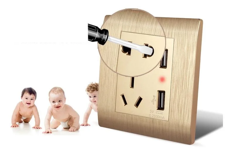 Электрическая розетка с двумя USB портами кухонная панель панелью настенная