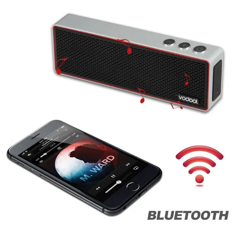 VODOOL Pocket-X Ультра тонкий беспроводной Bluetooth динамик 2 CH стерео Громкая связь 3,5 мм AUX Спорт на открытом воздухе водонепроницаемые беспроводные динамики