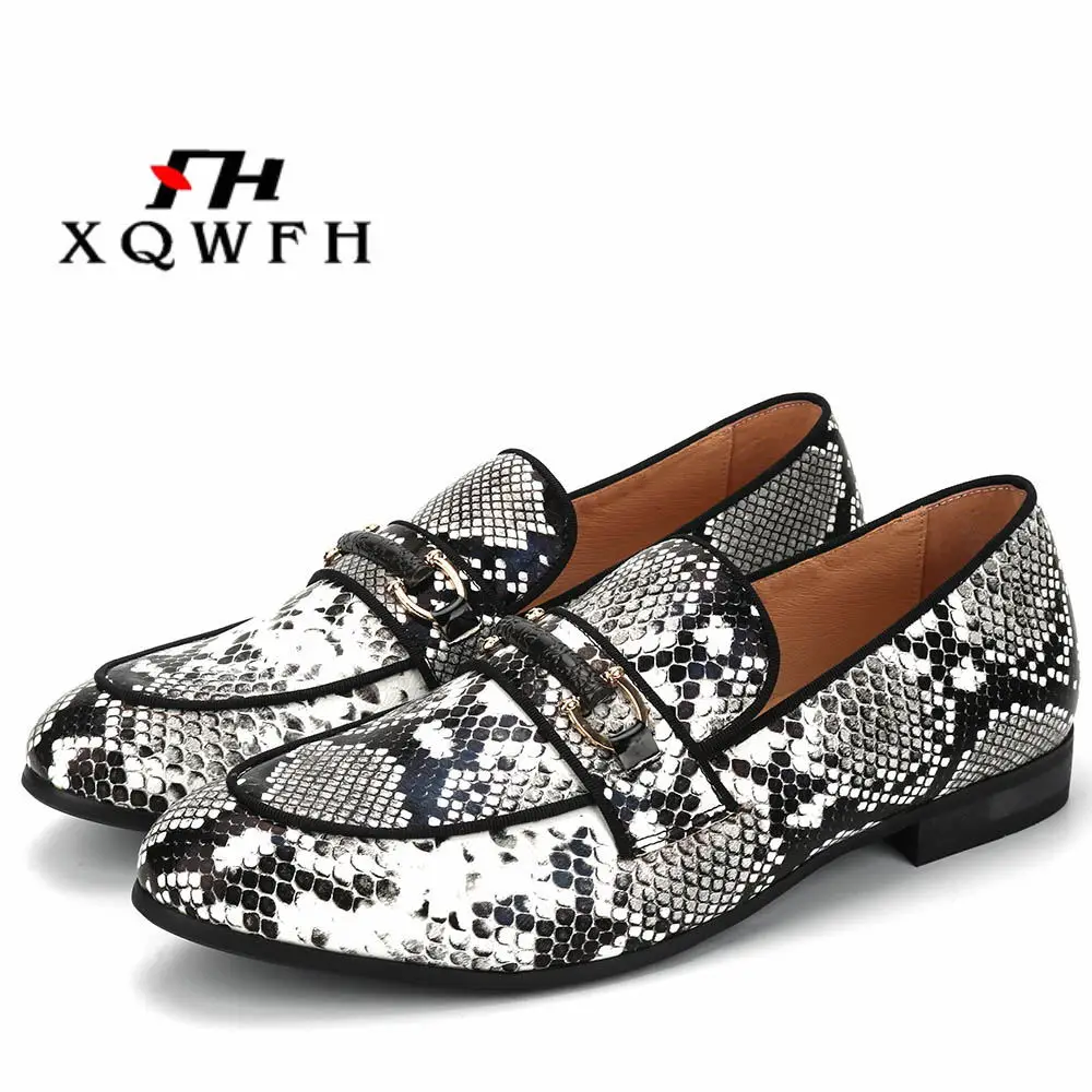 2019 New Animal Pattern Men's Shoes Wedding Dress Male Flats Casual Slip-on Italian Mens Handmade Loafers | Обувь
