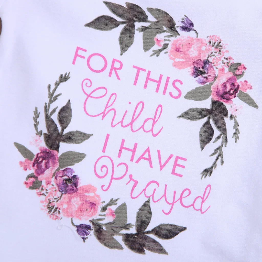 Наряды для маленьких девочек одежда с цветочным принтом комбинезон надписью +