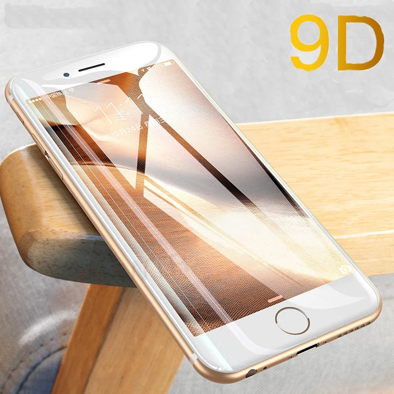 Закаленное стекло 9D с полным покрытием для iPhone 8 7 6 8plus 7plus 6plus Защитное iPone8 apple Plus