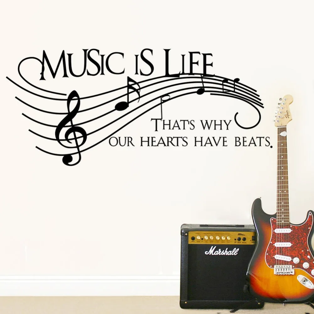 Музыкальная нотная стойка для пианино, гитары, школьного бара и класса, настенная наклейка для домашнего декора, декорации детских комнат, обоев.