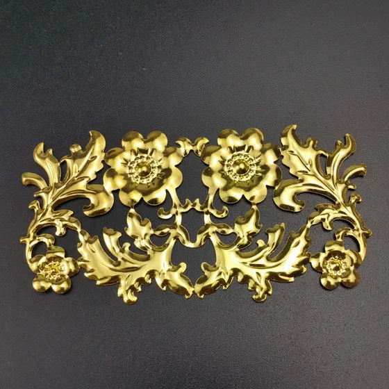 gold 42x86mm 10pcs Филигранный металлический цветок ветка ломтик Подвески установка ювелирных изделий DIY компоненты ремесла украшения упаковочная коробка аксессуары для косплея - Цвет: gold 42x86mm 10pcs