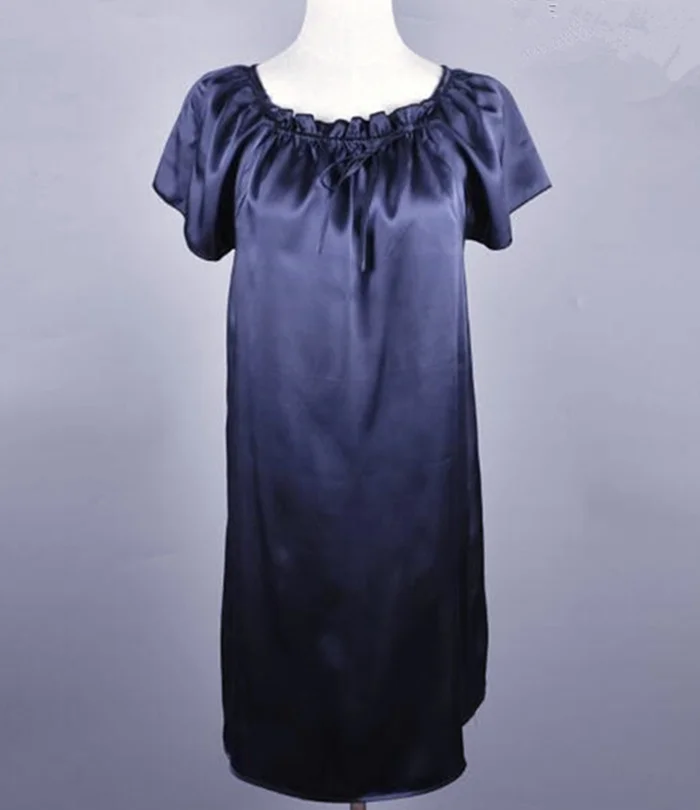 NEW ARRIVAL Mulberry Silk Nightdress Natural Satin Silk Nightgown Soft&Cool Summer Sleepshirts Nightwear Multicolor