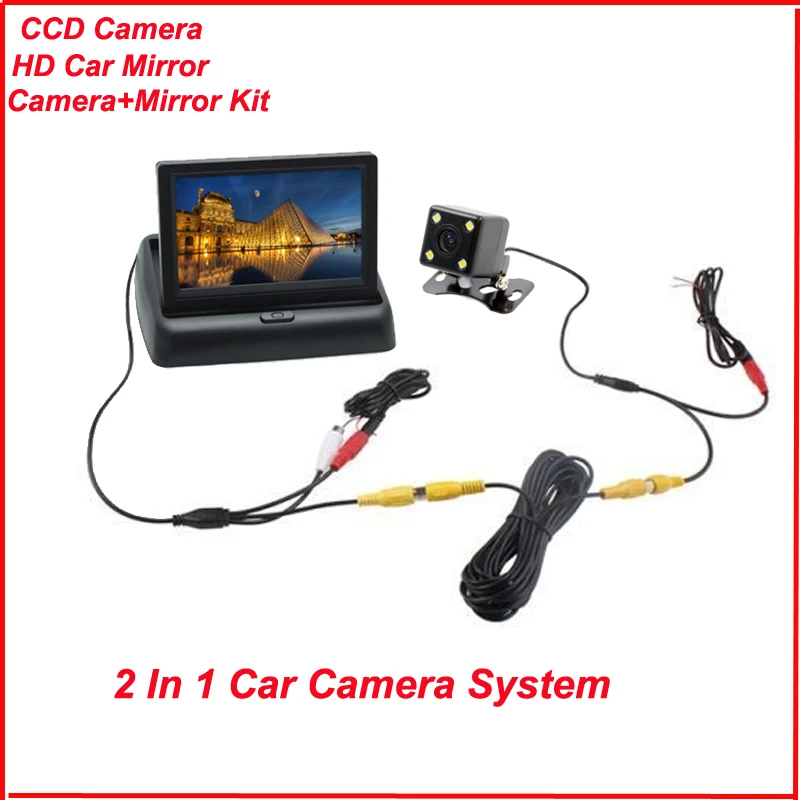 

High resolution 4.3 inch tft lcd car rearview camera TV monitor with HD CCD Car rear view backup reverse auto parking camera kit