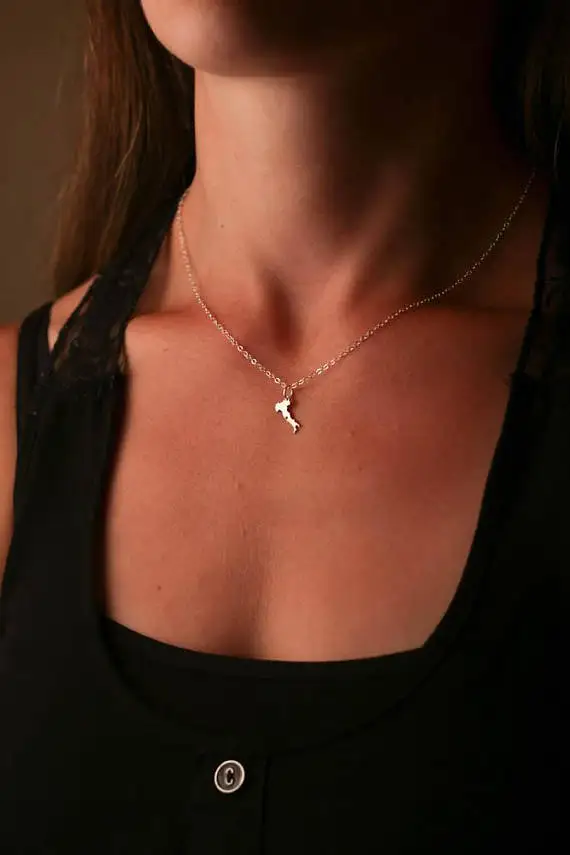 Ожерелье в виде карты Европы Италии|map necklace|love heartlove heart necklace |