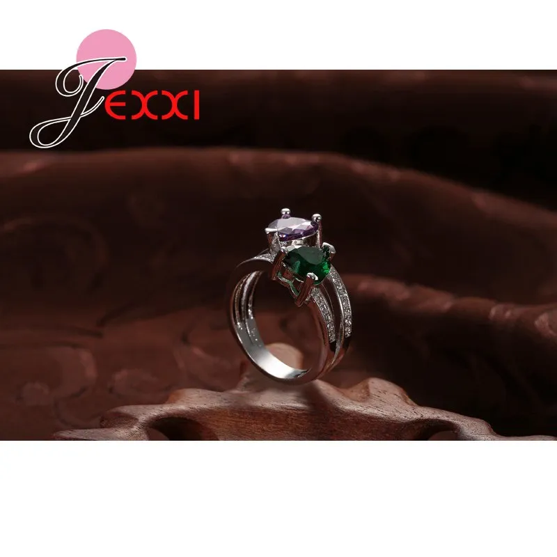 Женское кольцо из серебра 925 пробы в вечерние сердца | Украшения и аксессуары