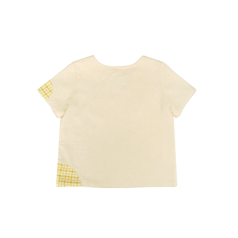 Модная женская футболка Топы милая клетчатая Лоскутная с круглым вырезом и