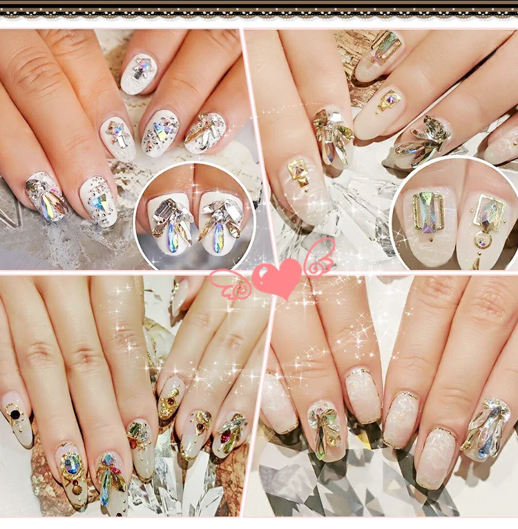 5 шт много цветов длинные капли воды Flatback Стеклянные стразы для украшения ногтей
