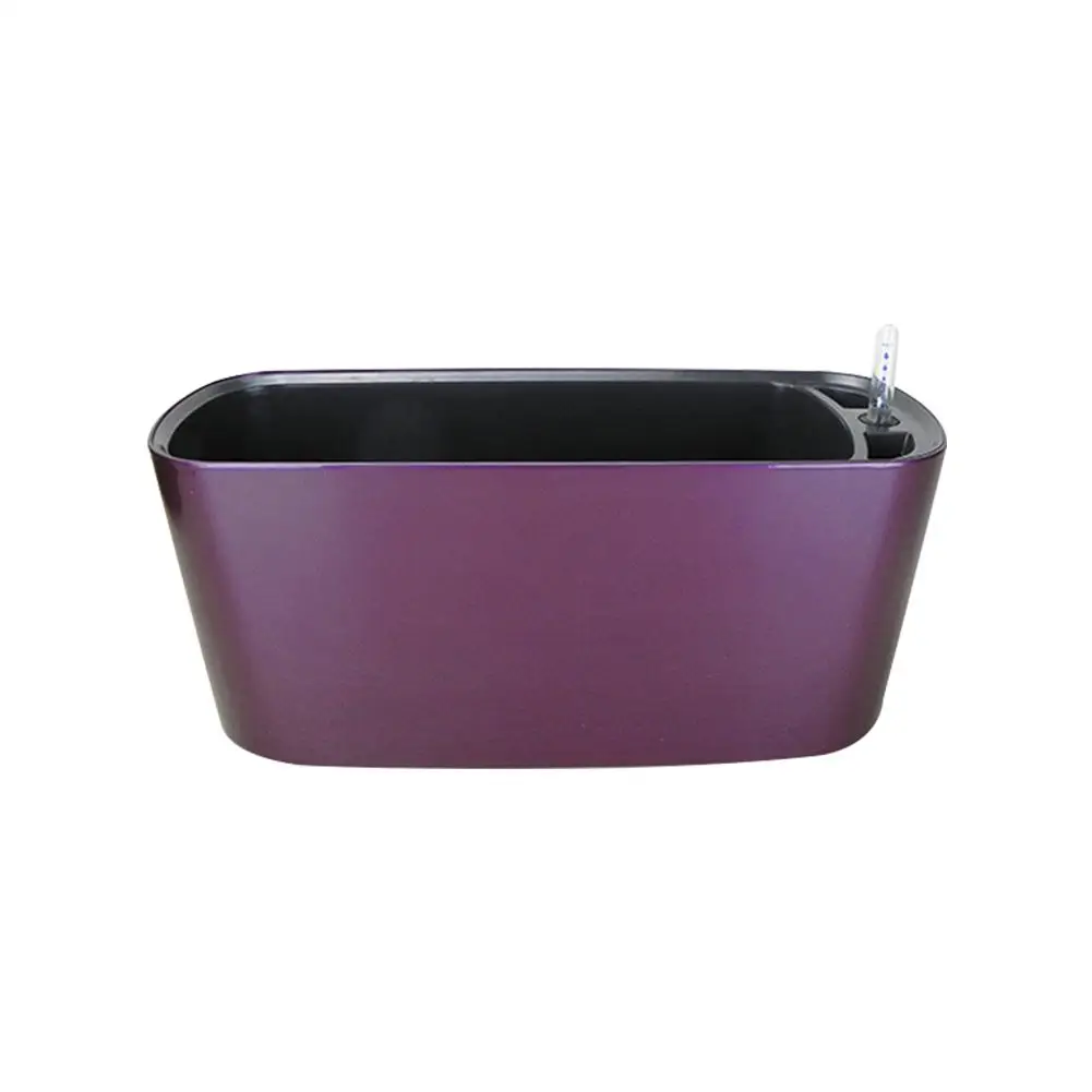 Purple Прямоугольный Ландшафтный цветочный горшок настольный автоматический водопоглощающий полимерный горшок с масштабным дизайном для растений цветов - Цвет: Purple