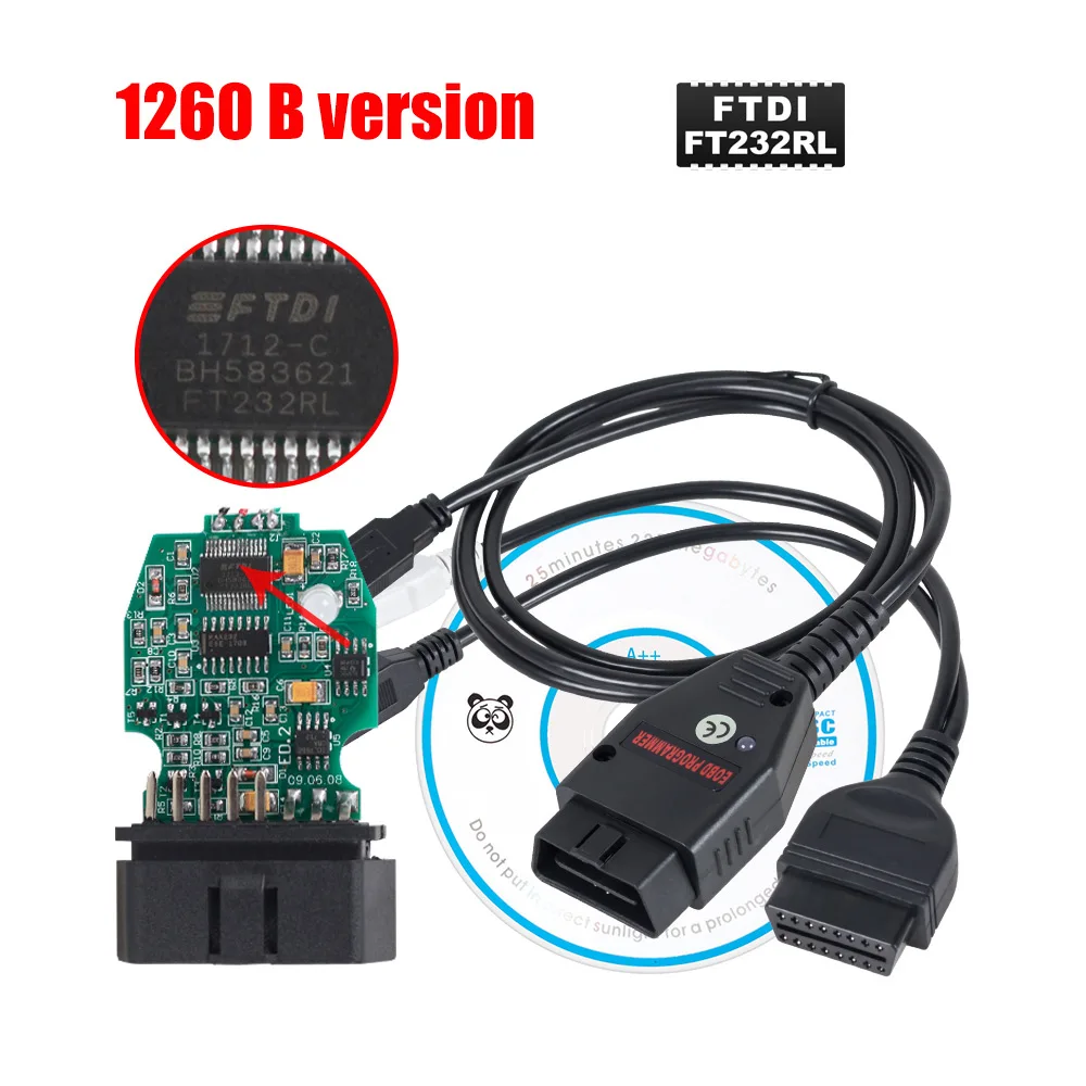 Galletto 1260 ECU чип Тюнинг инструмент EOBD/OBD2/OBDII Flasher Galleto 1260 ECU Flasher с FTDI FT232RL тюнинг двигателя - Цвет: Galletto 1260 B