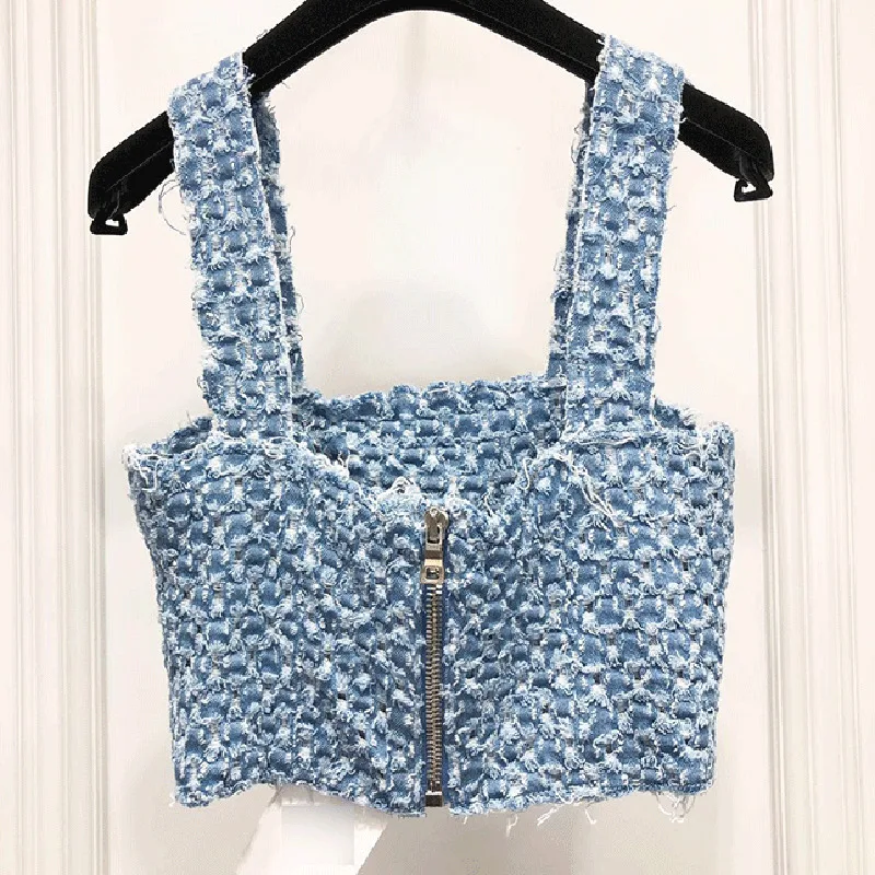 TWOTWINSTYLE летний женский костюм в стиле пэчворк с вышивкой без рукавов открытыми