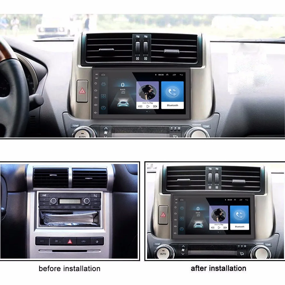 Автомобильный dvd плеер Android 6 0 2 DIN Bluetooth 4 DC 12V Handsfree GPS навигатор FM радио WiFi