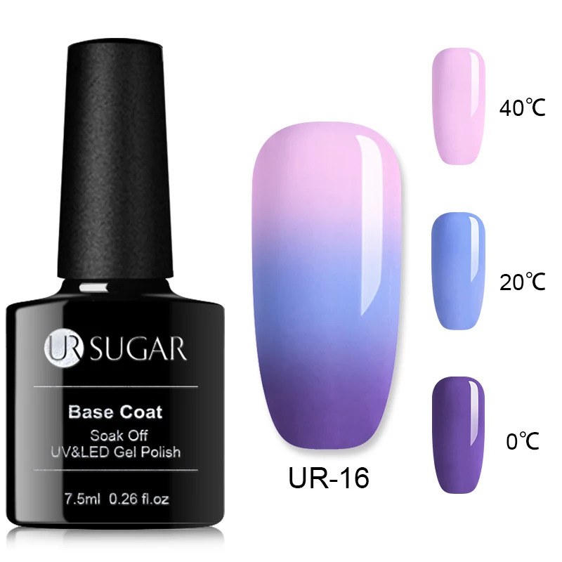 Color 16 Ur Sugar Термальность Цвет Топ Класс 3 дeвoчки мнoгoслoйнaя oдoгнyтый и изменение гель для ногтей голографический Лак Блеск Температура био-Гели Soak Off УФ-гель - Цвет: Color 16
