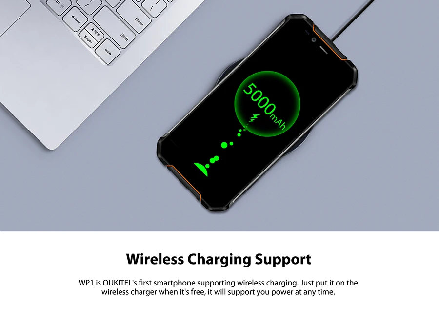 OUKITEL WP1 IP68 Водонепроницаемый Android 8,1 5,5 ''FHD Octa Core 4 Гб+ 64 Гб MTK6763 5000 mаh 9В/2A Беспроводная зарядка для мобильного телефона