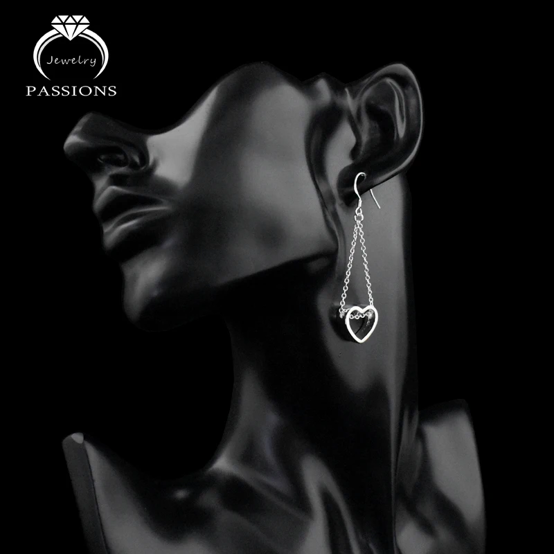 Женские серьги с подвеской в виде сердца Длинные Винтажные серьги-подвески из