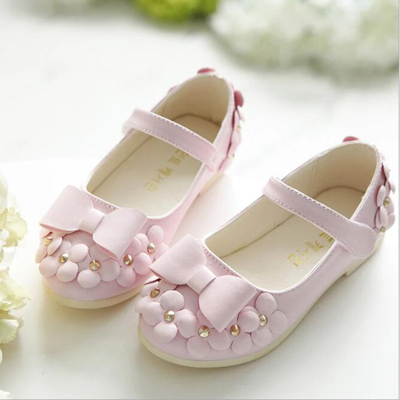 Girls 2019 new children tendon flowers princess shoes bow flat round baby single casual free shipping#1 | Детская одежда и обувь