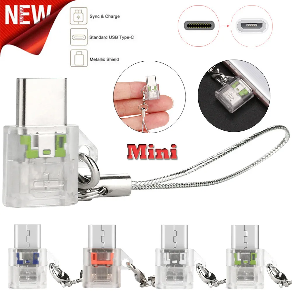 Прозрачный Тип с разъемами типа C и Micro usb кабель для передачи данных из мини