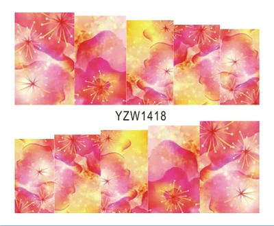 YZW1418 YZWLE 1 лист на выбор 3D полное покрытие цветочный узор дизайн ногтей водная наклейка Модные Советы украшения - Цвет: YZW1418