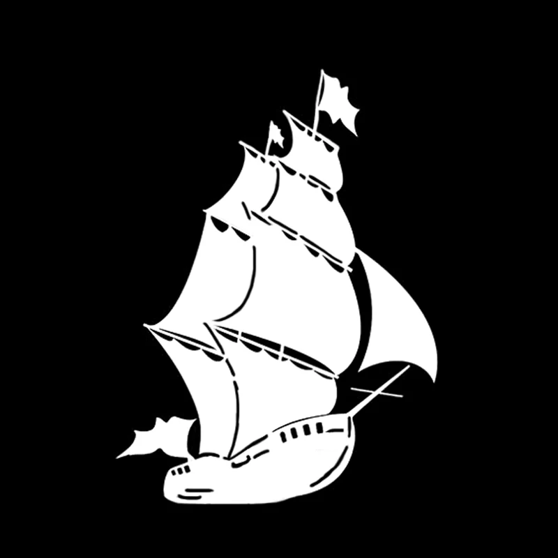 QYPF 11.7*15.9CM Coolest Sailboat Ship Sea Ocean Waves Decor Car Sticker Vinyl Graphic Silhouette C16-1126 | Автомобили и