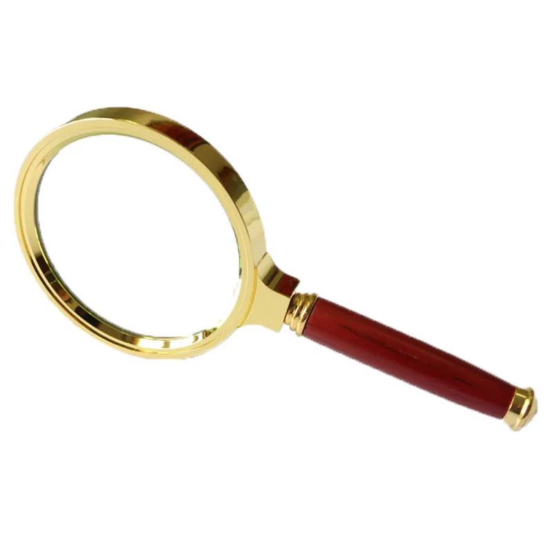 

Portable HD 10X jewelry loupe magnifier led handheld 80mm golden optical glass reading and watch repair tool