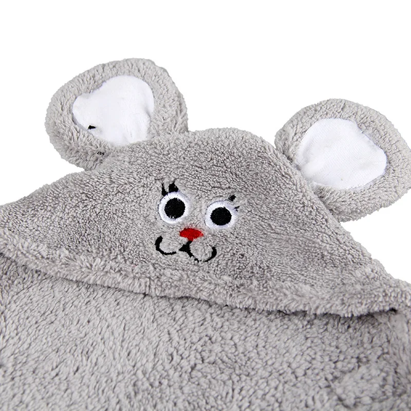 Mouse Милый банный халат для животных для мышей, кошек, маленьких и средних собак из микрофибры, супер абсорбирующий банный плащ для собак и кошек, полотенце для сушки домашних животных-панда лягушка - Цвет: Mouse
