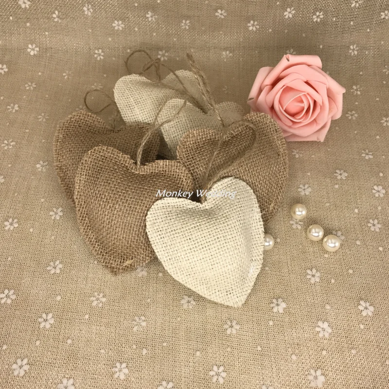 10 шт. украшение в виде сердца любовь праздничные принадлежности джутовое сердце