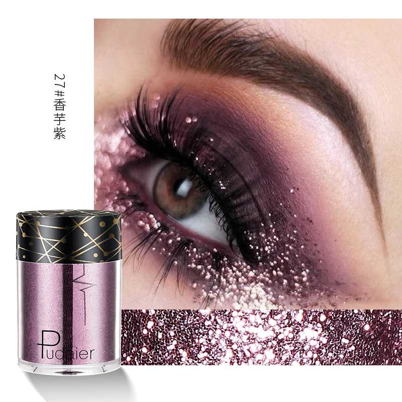 27 Pro Maquillaje мерцающие тени для век, лазерная рассыпчатая пудра, Sombras Pigmento, блестящие алмазные тени для век, металлический блеск, вечерние тени для макияжа - Цвет: 27