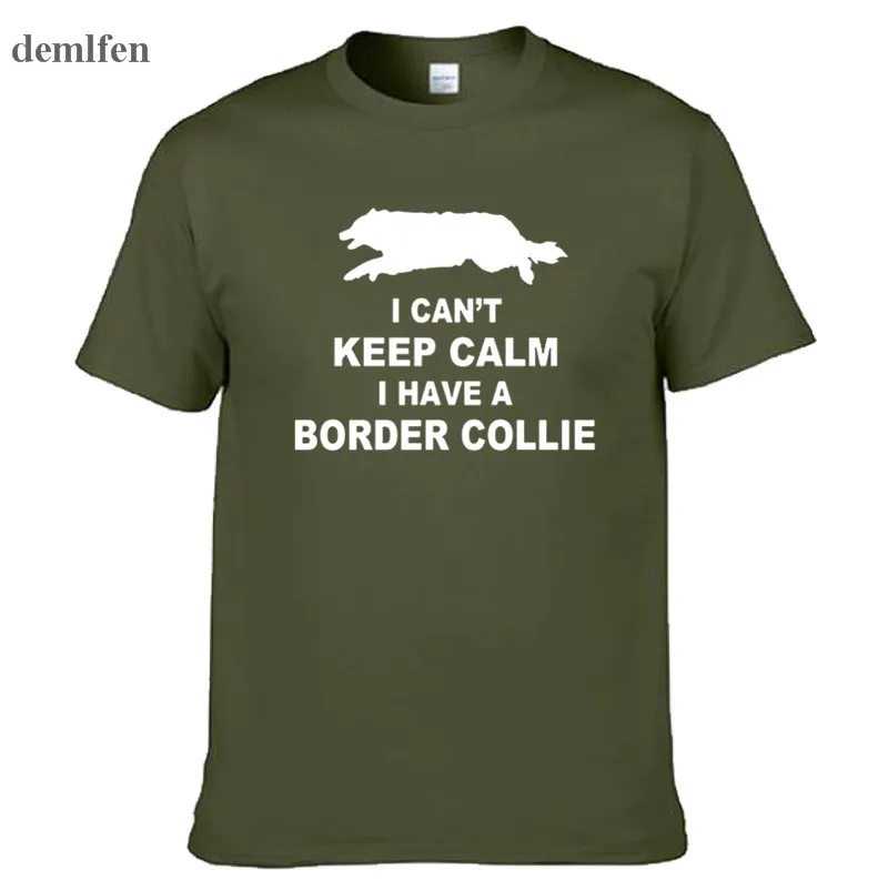 Забавные я не могу Keep Calm I границу Футболка с колли топы футболки летние шорты