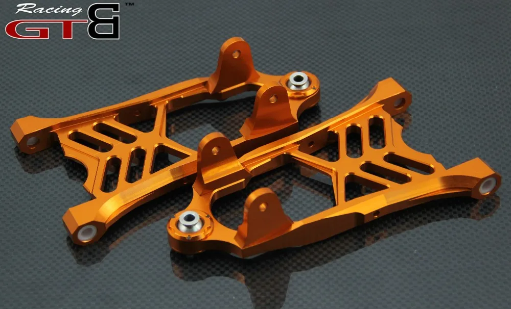 1/5 Baja CNC Сплав передний нижний рычаг 2 шт. пара оранжевый серебристый для hpi km rv baja 5b