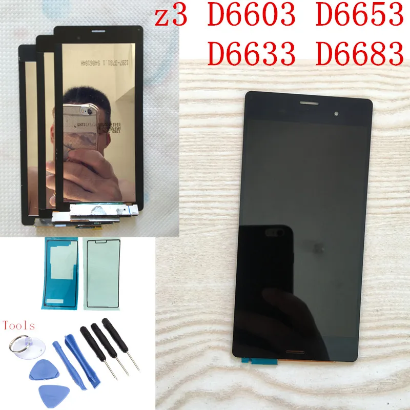Оригинальный 5 2 ''ips для SONY Xperia Z3 ЖК-дисплей сенсорный экран D6603 Замена lcd Dual D6633