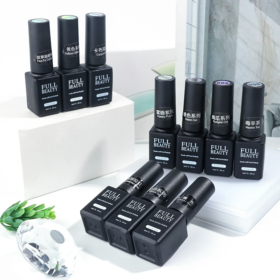 6ml Soak Off Grey Gel Polish Nail Art Lacquer Long Lasting Nude Pink Hybrid Gel Nail Polish Top Coat UV Gellak Manicure CH981-3