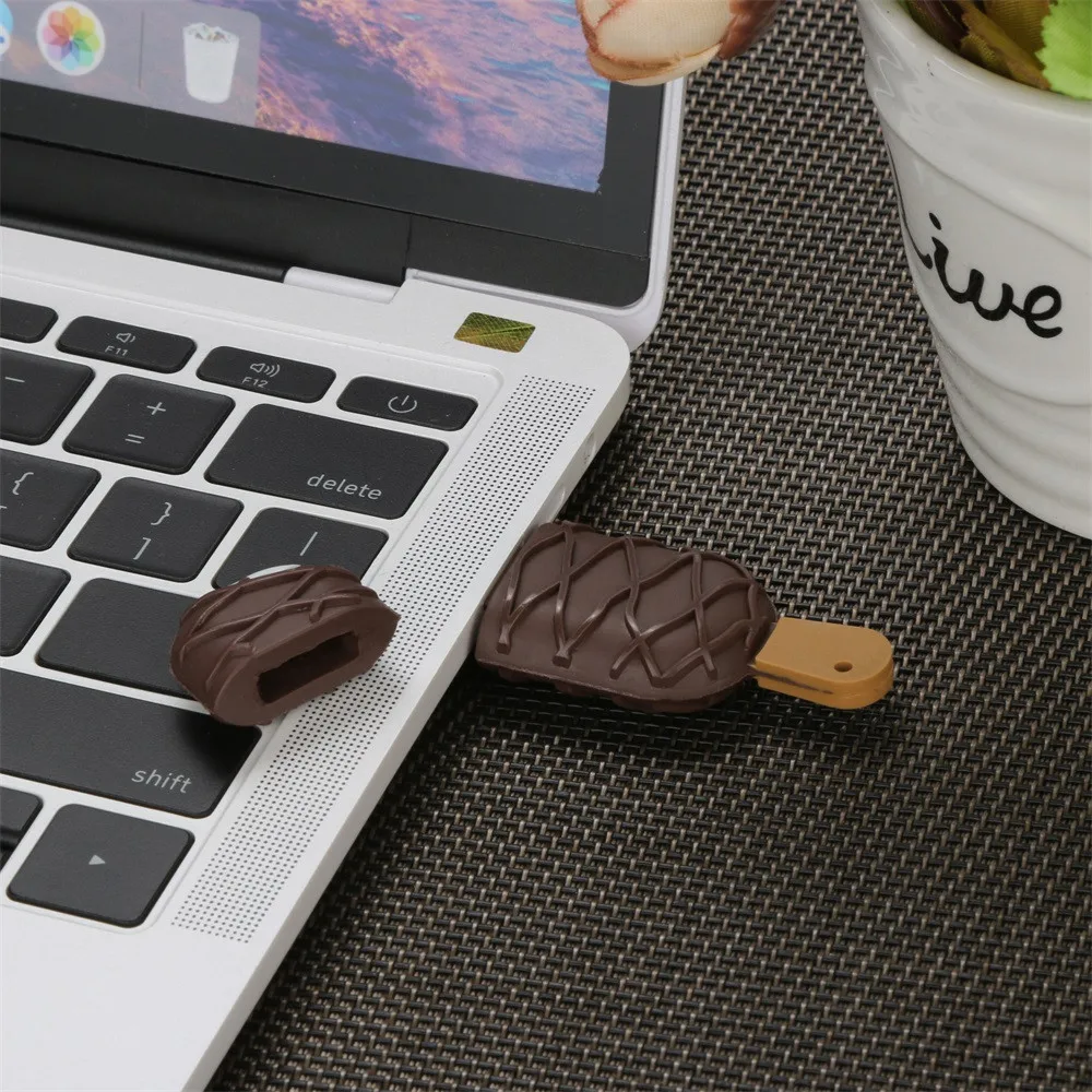 128 флеш диск USB 2 0 Новинка шоколадное мороженое форма ручка Привод флэш U 4 11|USB-хабы|