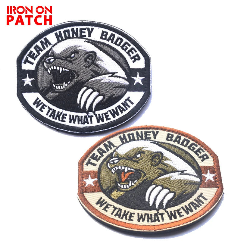 

Team Honey Badger Soldiers Armband Patch Hook & Loop Three-dimensional Badge Military Tactical Coat Combat Multicam Patch