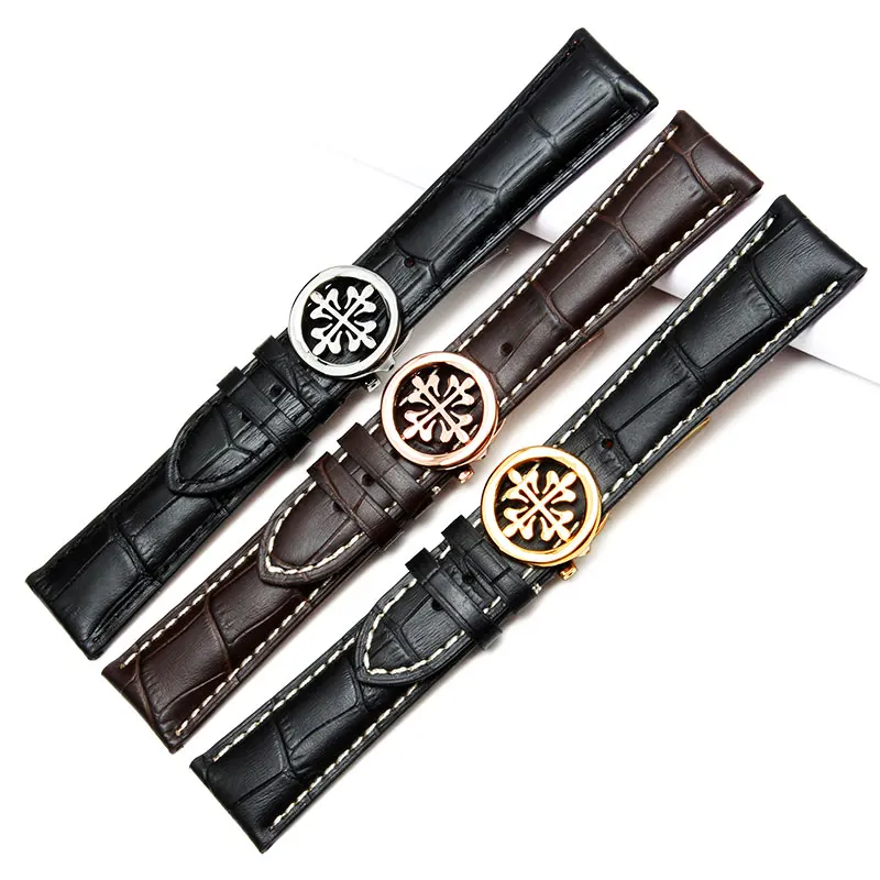 Часы с 20 мм 22 21 чехол для часов Patek Philips Складная Пряжка серебристый розовый