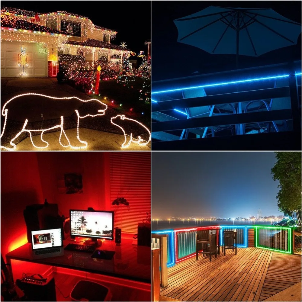10 м 5050 RGB Светодиодная лента Водонепроницаемая wifi RGBW RGBWW DC 12 В светодиодный светильник комплект гибкой