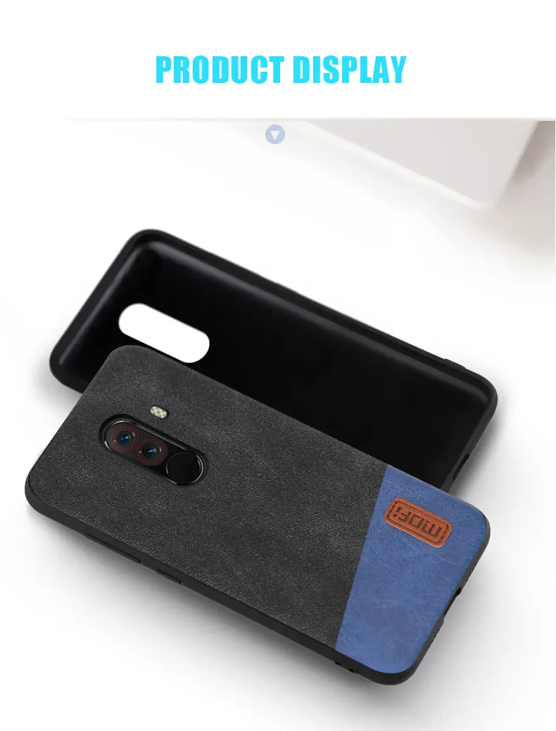 Pocophone F1 чехол MOFI для xiaomi Pocophone F1 Global тканевый кожаный чехол-накладка Poco F1 Полный чехол матовый чехол 6,18'