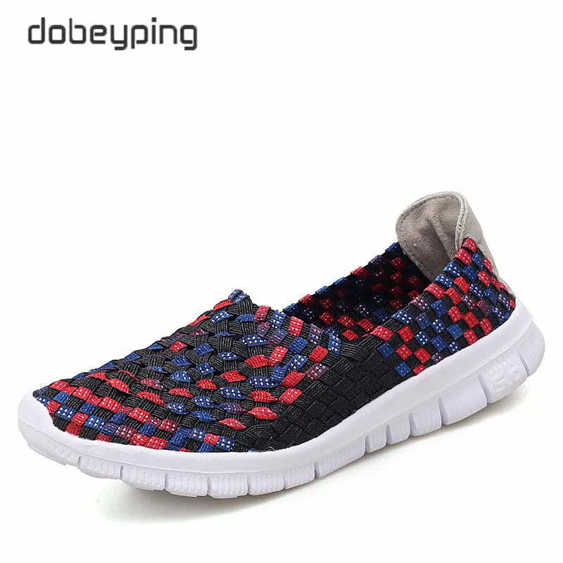 Summer Women Shoes Breathable Woman Mesh Sneakers Female Ballet Flats Women's Slip On Loafers Multi Colored Woven Footwear 2019