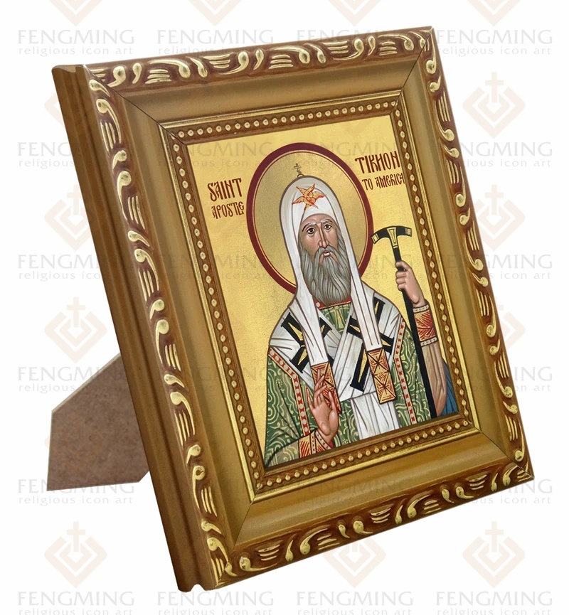 Деревянная фоторамка lcon of Saint Tikhon Apostle to America восточная русская ортодоксальная